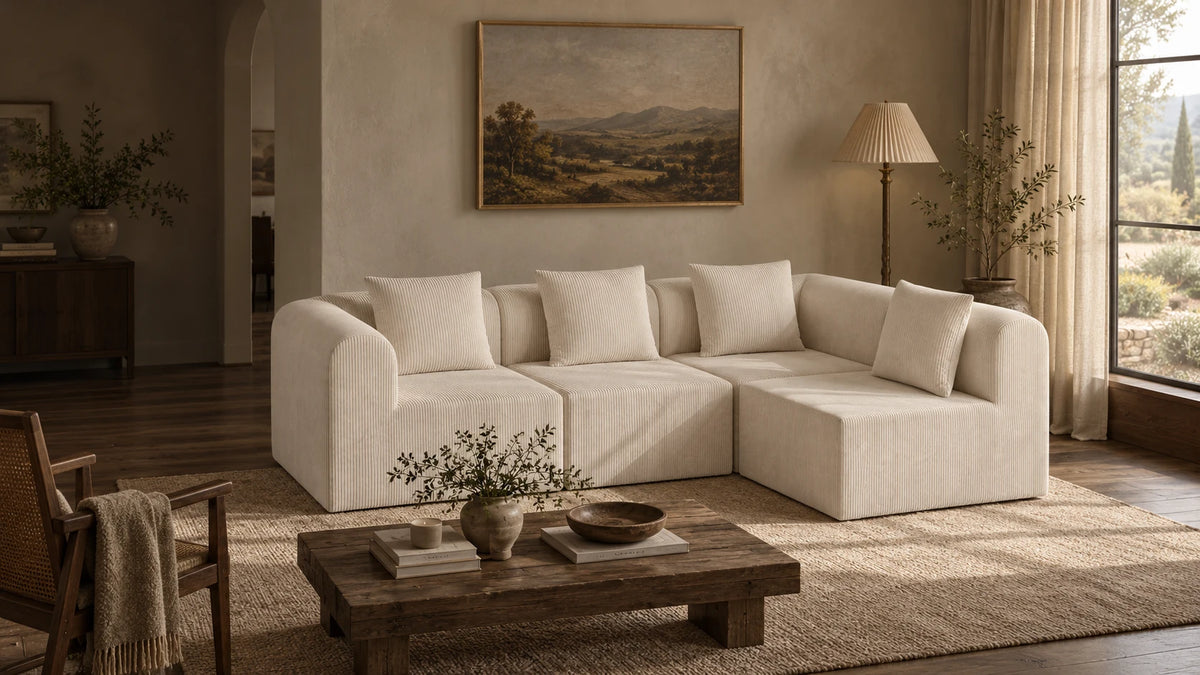 WANAN modular sofa in a warm neutral living room
