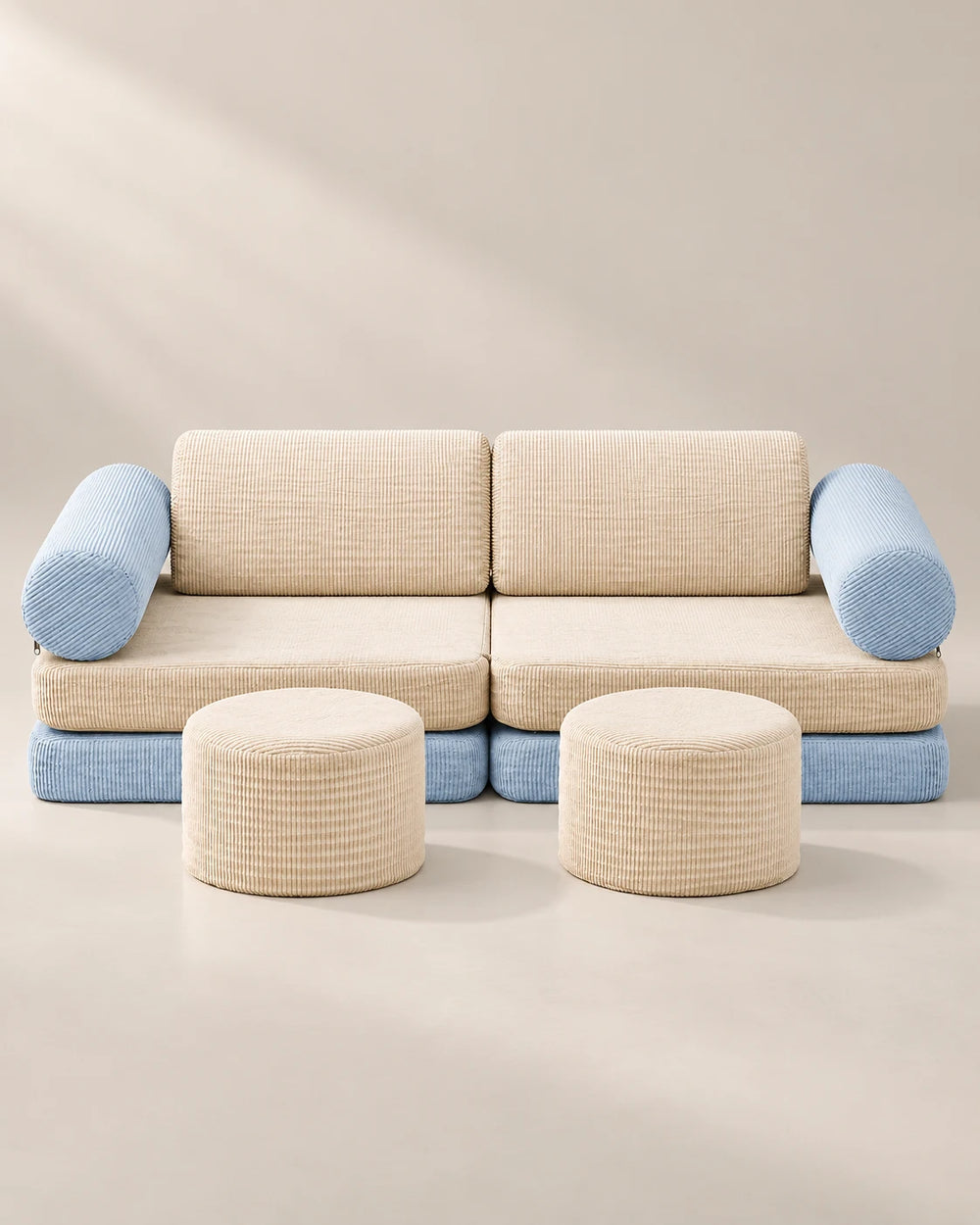 WANAN beige and light blue modular play couch